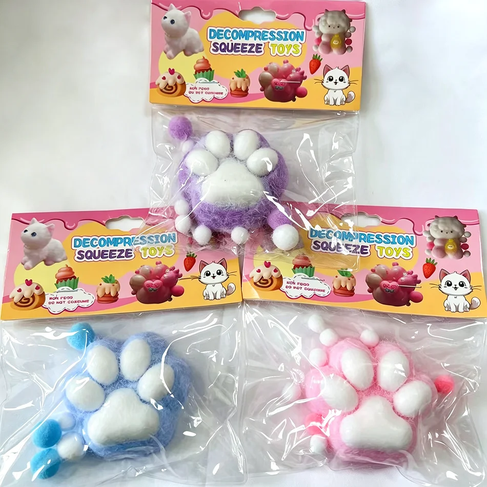 1-3pcs Cute Cat Paw Squishy Fidget Toy Soft Squeeze Stress Relief Toy Kawaii Novelty Relax Gift for Kids Adults Hot In Stock