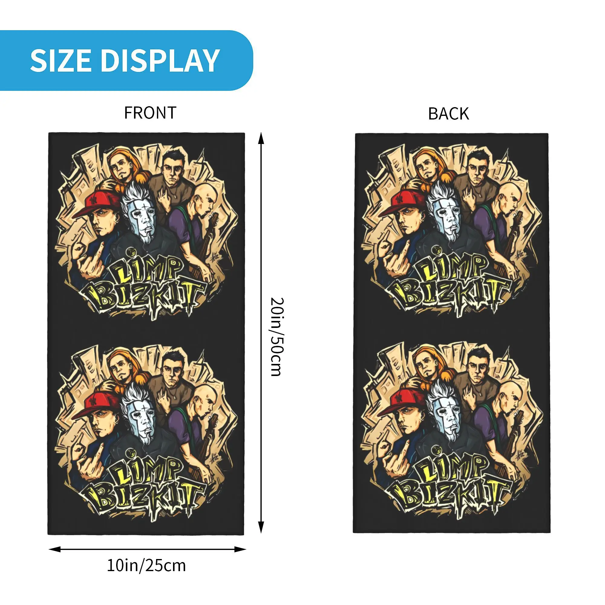 Custom Bizkits Manga Neck Gaiter Men Women UV Protection Winter Rock Roll Limps Bandana Scarf for Hiking