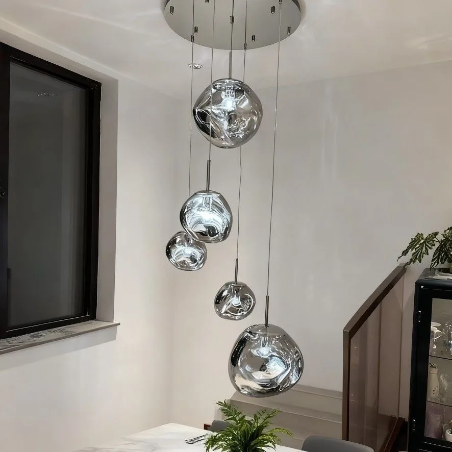 Modern Stair Chandelier Pendant Lights Indoor Lighting Ceiling Lamp Hanging Light LED Chandeliers for Living Room Indoor Lightin