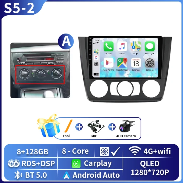 Android 16 Autoradio Voor BMW 1 Serie E81 E82 E87 E88 OP 2004-2011 GPS DSP Carplay Multimedia speler Serero Auto 4G Wifi DVD