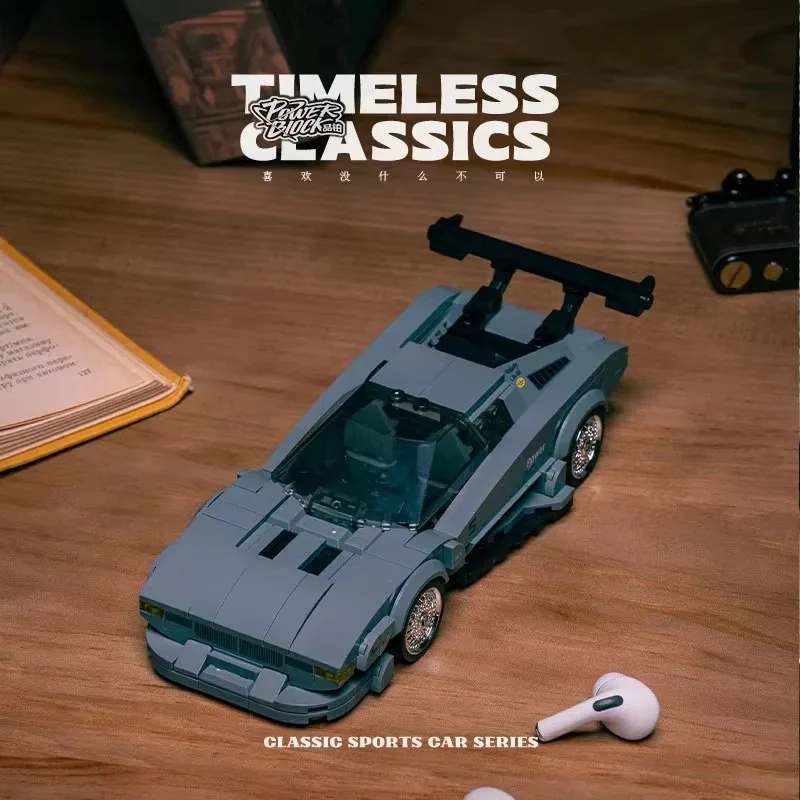 مجموعة بناء سيارة سباق M1 التقنية الكلاسيكية مع حاوية، لعبة تركيب من الطوب، هدية عيد الميلاد للأولاد والأطفال