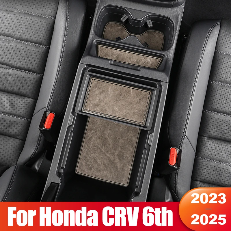 

For Honda CR-V CRV 6th Gen 2023 2024 2025 Hybrid Leather Non-Slip Car Door Groove Storage Pad Water Cup Mat Accessories