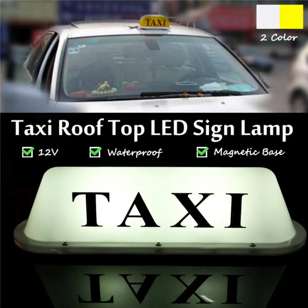 Taxi Cab Sign Roof Top Topper Auto Magnetic Lamp LED Light Waterproof TAXI Roof Lamp Bright Cab Roof Light Car Signal Light