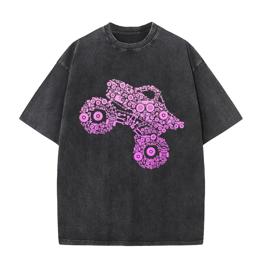 Monster Truck Girls Women T-Shirt Kitty Luxury Designer Clothes מותגים Black Round Neck Tee White 100 Cotton Funny Quote Short