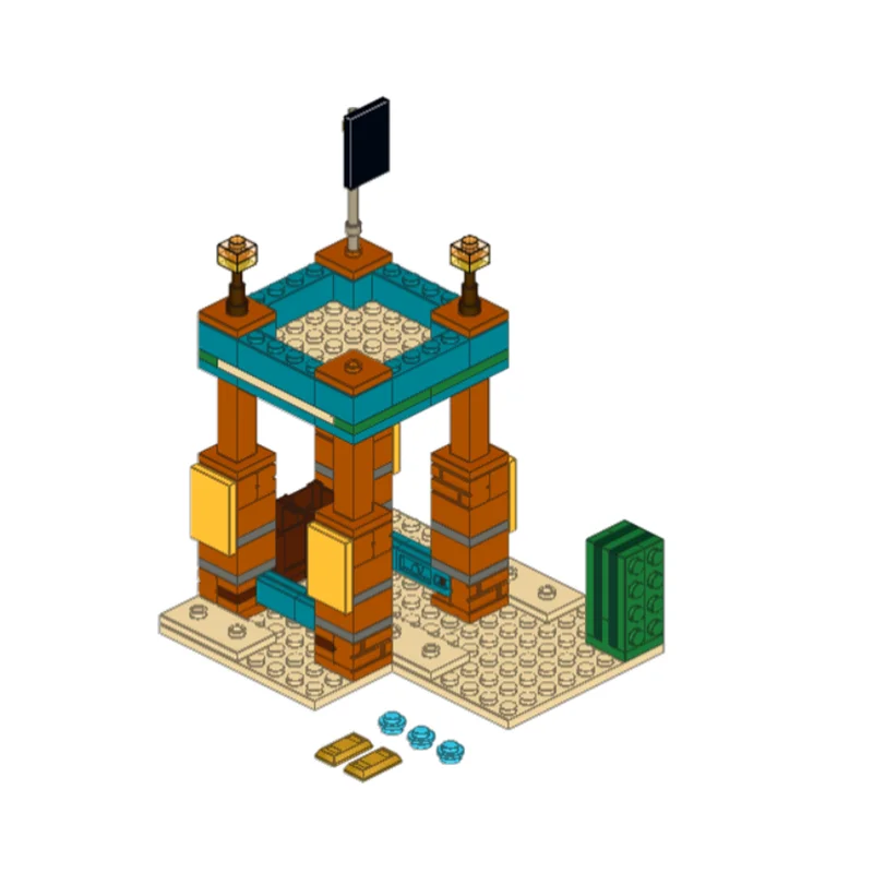 122pcs MOC My World Alternate Build The Desert Tower Model Building Blocks Toy Architecture Christmas Gifts Education Idea