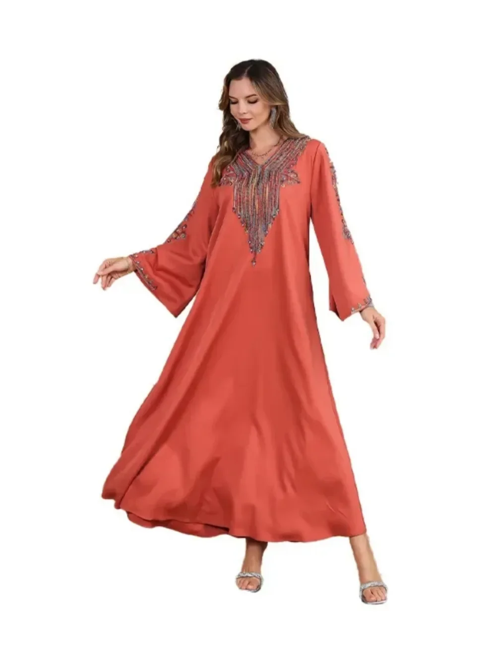 Muslim Long Dresses for Women Embroidery Abaya Jalabiya Ramadan Eid Morocco Dubai Saudi Arab Robe Abayas Kaftan Islam Vestidos