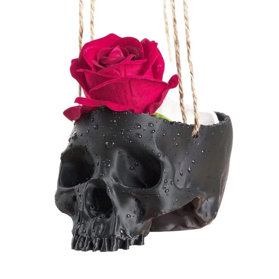 Gothic Skull Flower Pot Hanging Basket, 3D Printed Skull Shaped Bonsai, Home Office Flower Pot, Flower Pot Skull Pot Decoration