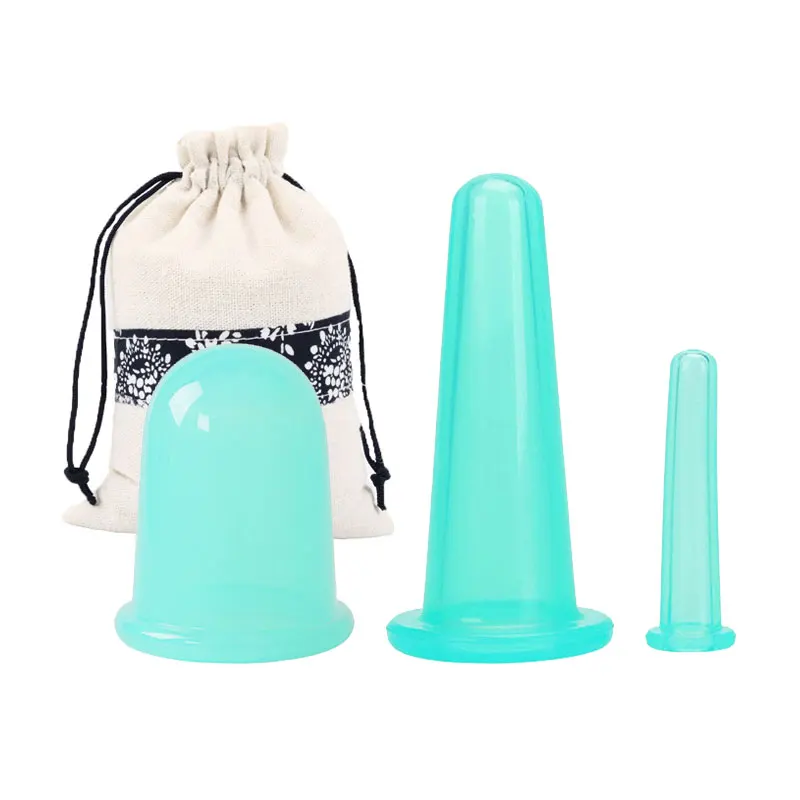 

3 шт., силиконовые вакуумные банки для массажа, ventouse, антицеллюлитные присоски для лица, тела, облегчение боли, массаж masajeador