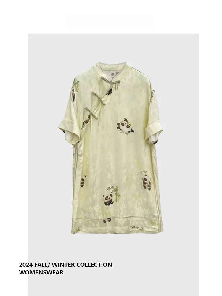 

Милый принт с пандой, стиль New Chinese Sle, ретро, очаровательный, для любителей дождливой погоды в Энчжоу, для повседневной носки, летний...