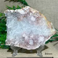 Pink Amethyst Flower Agate Slab Slice Geode Crystal Natural Druzy Stone Quartz Mineral Gemstones Minerals Home Decoration+Stand 6