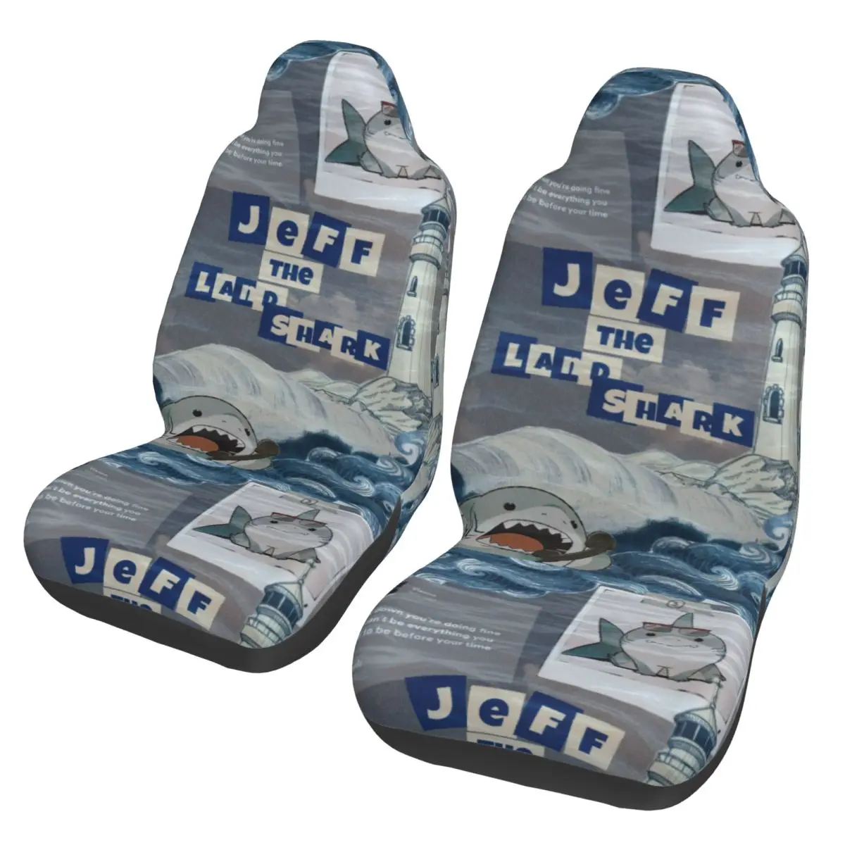 

Jeff The Land Shark 2 Front Car Seat Covers for Cars Truck Sedan SUV Durable Bucket Seats Cover