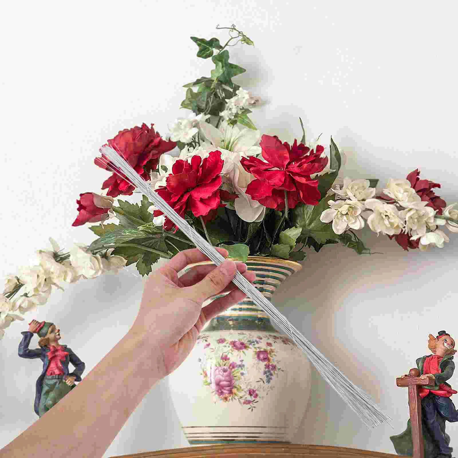 

50 Pcs Paper Rattan Rose Branch DIY Craft Flower Wire Artificial Plant Floral Stem Stems Arrangement Plants