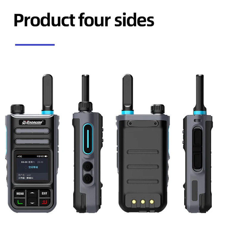 ZELLO Walkie Talkie HX-T60 4G POC 5000KM Bluetooth GPS SOS IPX68 Schermo LCD Collegamento wireless Anti-interferenza Android 5.1