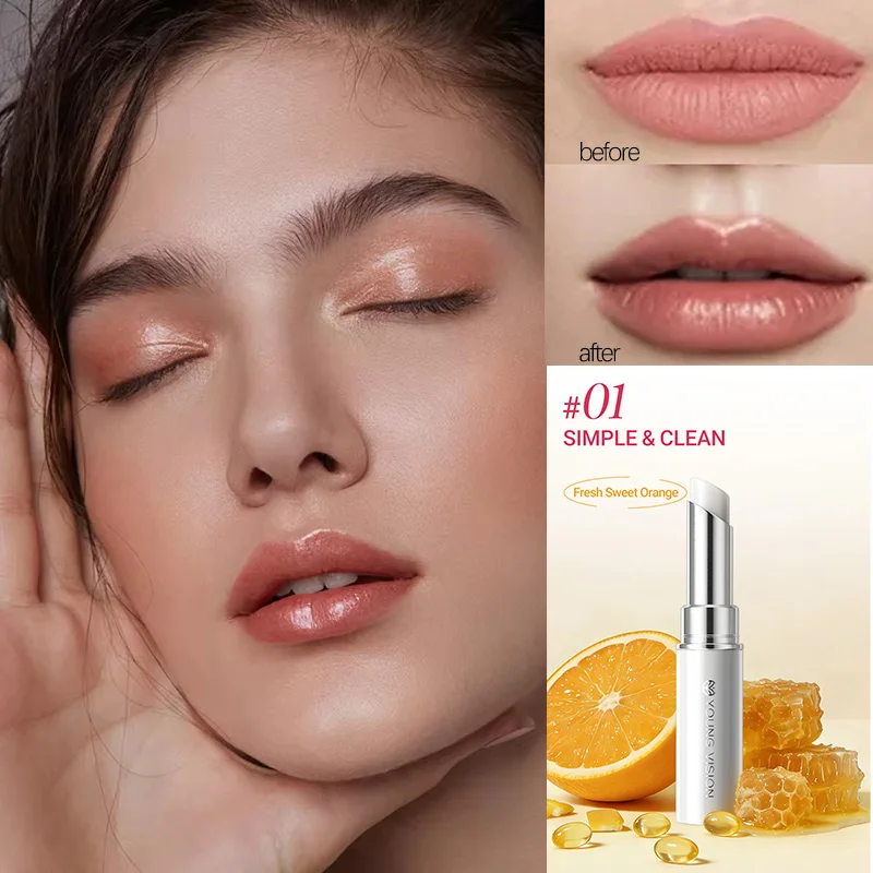 4Color Lip Balm Warm Lipstick Lasting Moisturizing Light Lines Non-Greasy
