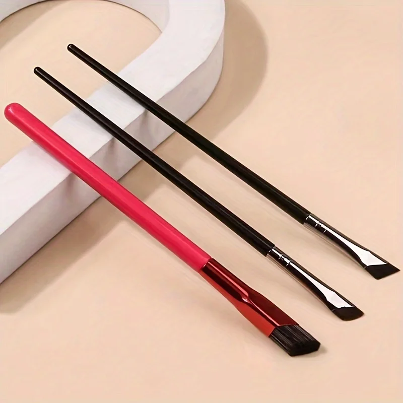 3pcs square stereo concealer brush beveled eyebrow brush eyelids down to a convenient make-up brush ultra thin sickle flat head