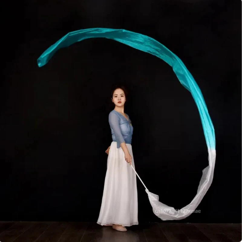 

Colorful Silk Ribbon with Stick, Chinese Painting, Dance Ribbon, Square Dance, Silk Throwing, Sports Event Props, Silk, Colorful