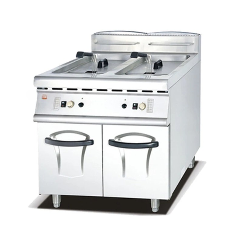 Vertical Gas-Fired Dual-Pot Fryer with Base Commercial Large Combined Cooking Stove Automatic Fried Machine