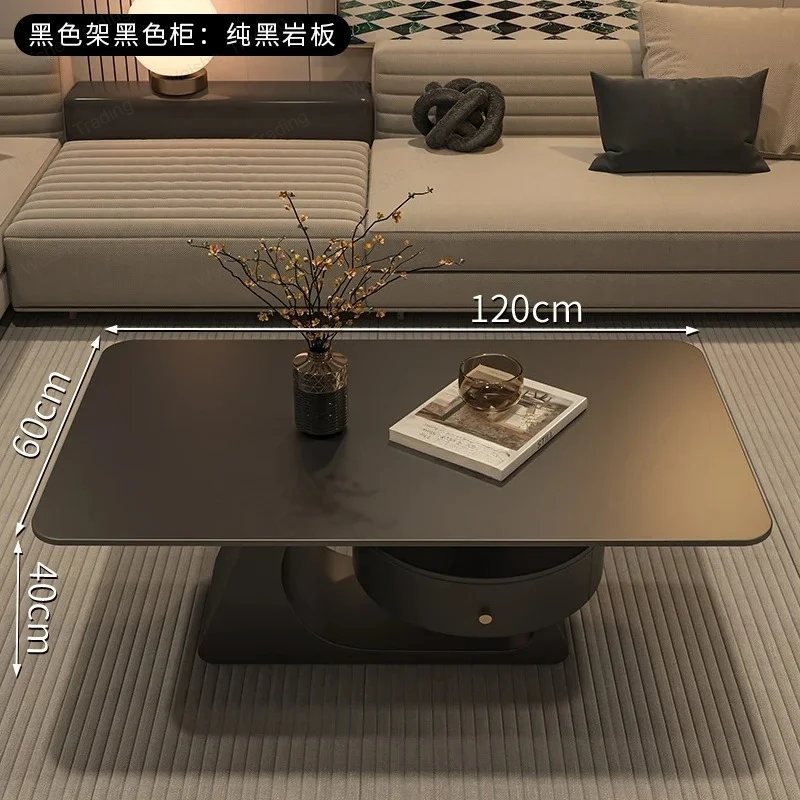 Mesa de centro moderna, mesa de centro rectangular clásica, elegante, europea, mesa baja, mesa de recibidor, muebles de lujo