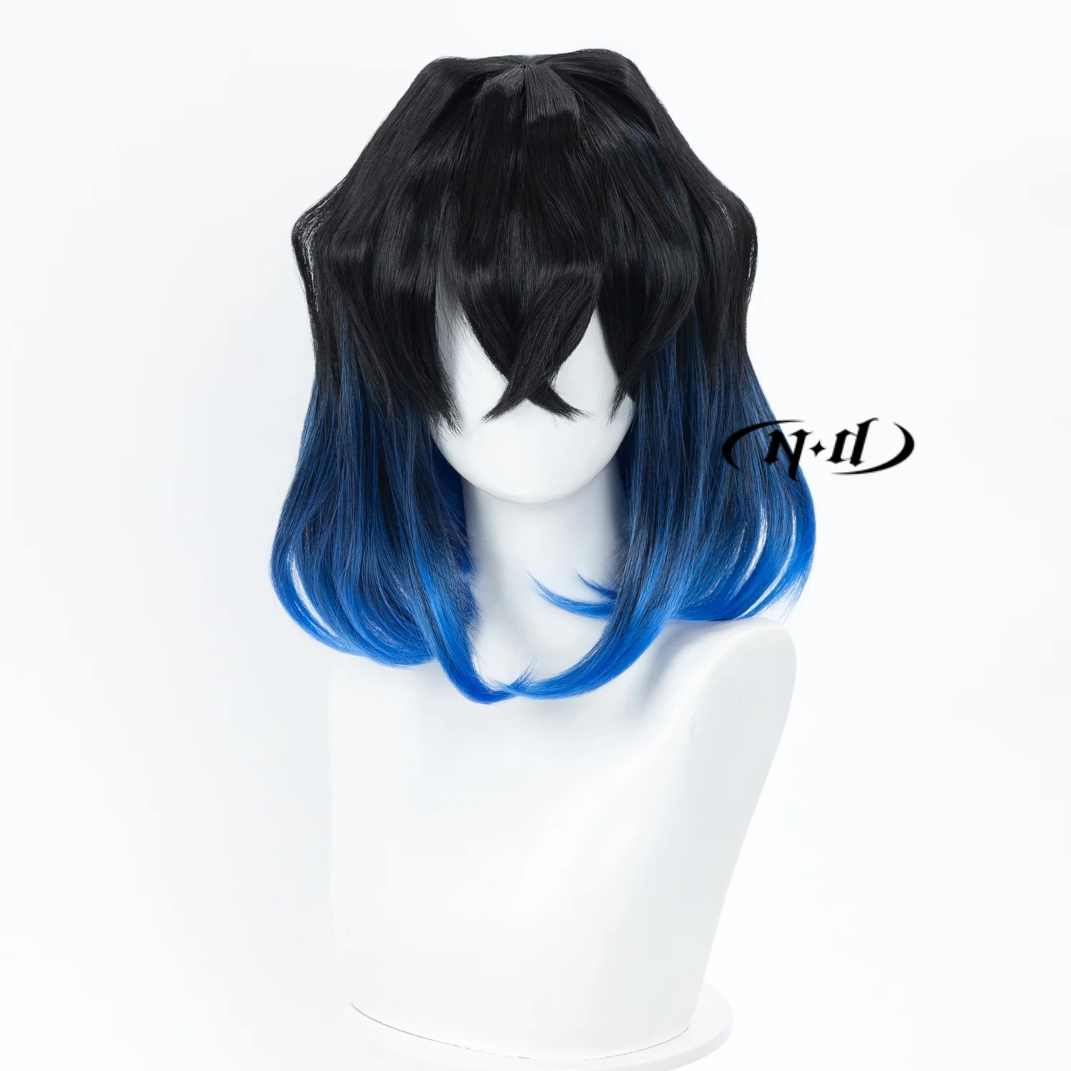 ND Brand Hashibira Inosuke Kimetsuu Cosplay Wigs Hair Hairpiece for Comic-con Cosplayer Halloween Costume Party Theme