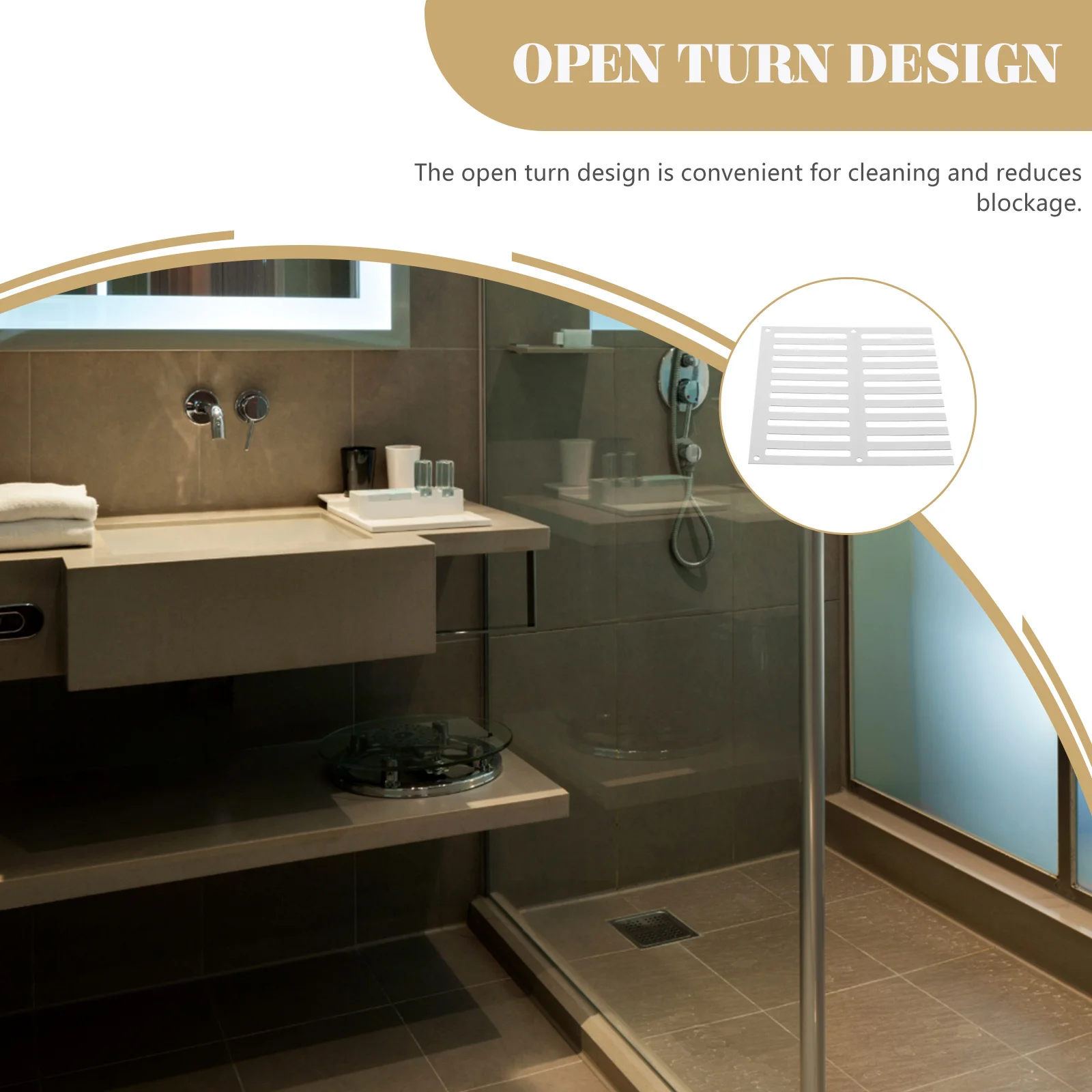 

Side Wall Floor Drain Cover Metal Grate For Bathroom Kitchen Garden Outdoor Drainage Durable Anti-Clogging Square Mesh Drain