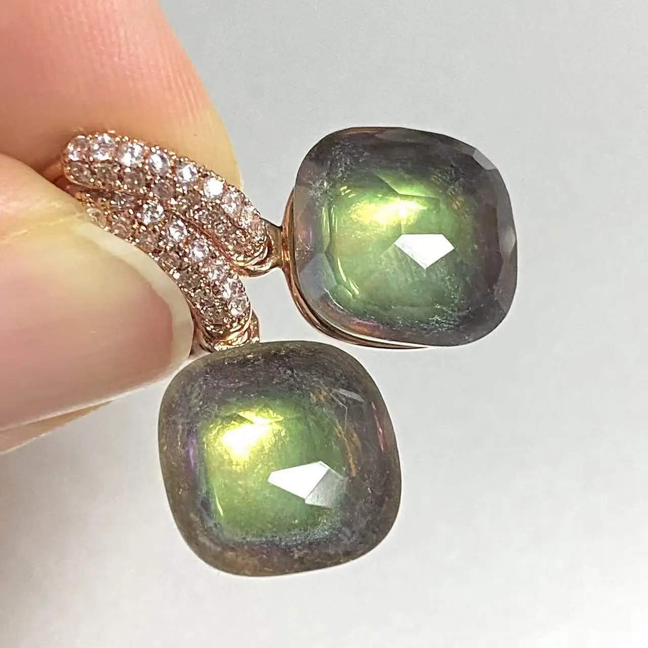 12.6mm Flat Earrings Inlay Zircon Candy Color Crystal Earrings For Women Drop Earrings Fashion Jewelry Gift