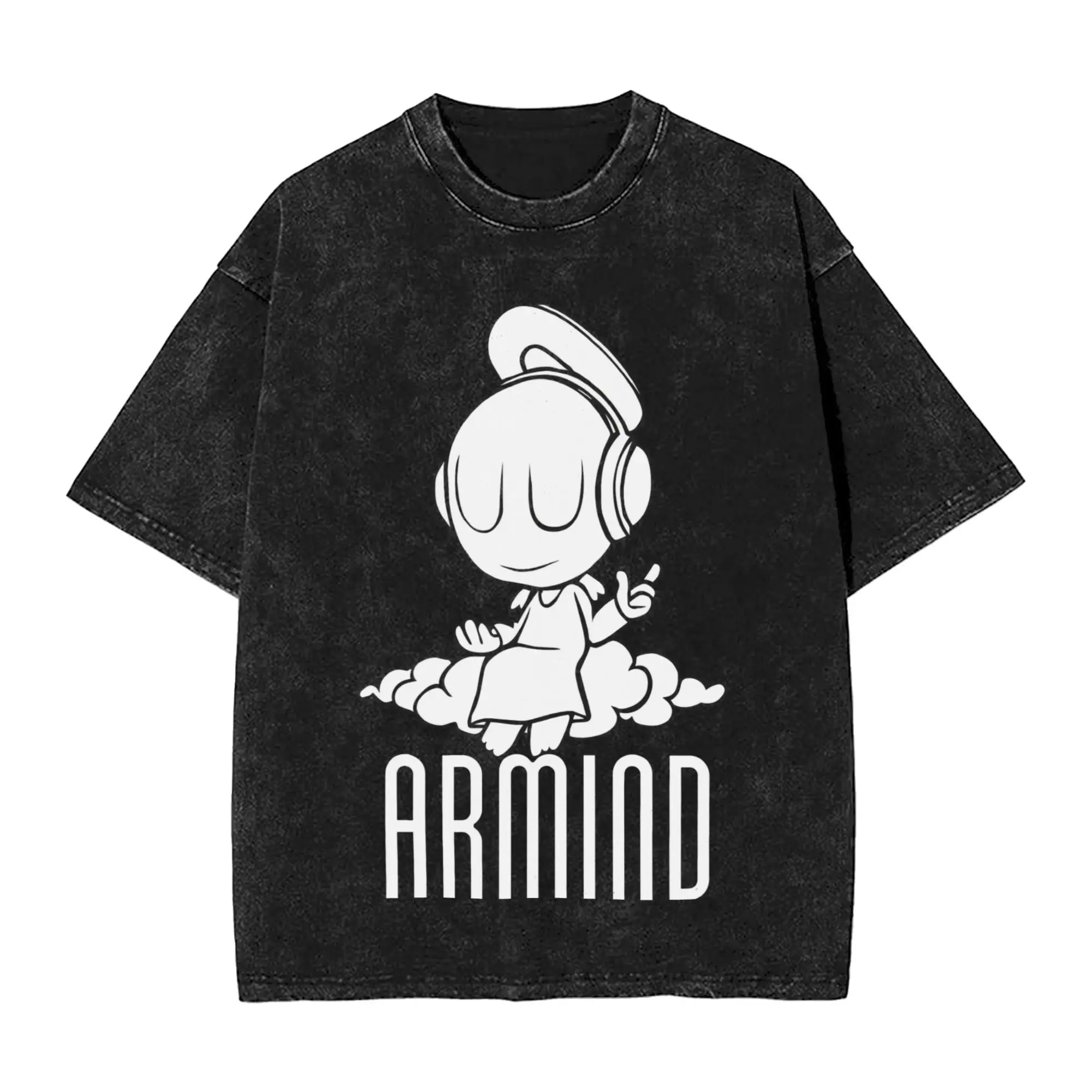 

ARmin Van Buuren Djs A State of Trance Washed T-Shirts Harajuku Summer Tee Shirt Aesthetic Printed Casual Clothing