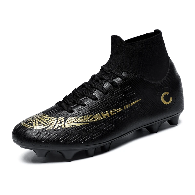 Botas de futebol para homens TF FG, chuteiras antiderrapantes macias, tênis de treinamento de grama, sapatos masculinos ao ar livre, calçado esportivo alto