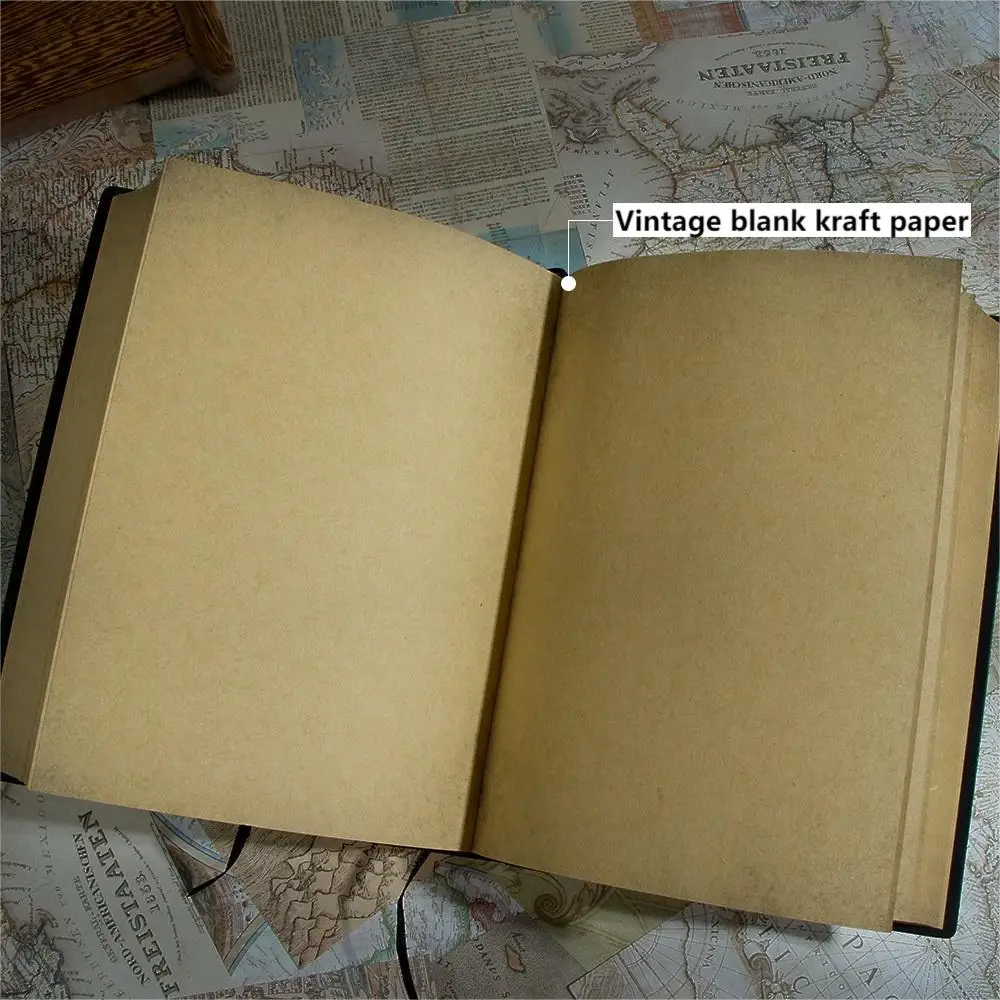 B6 Hardcover Notebook Foil embossing 208 sheets Blank Kraft Pages Bible Diary