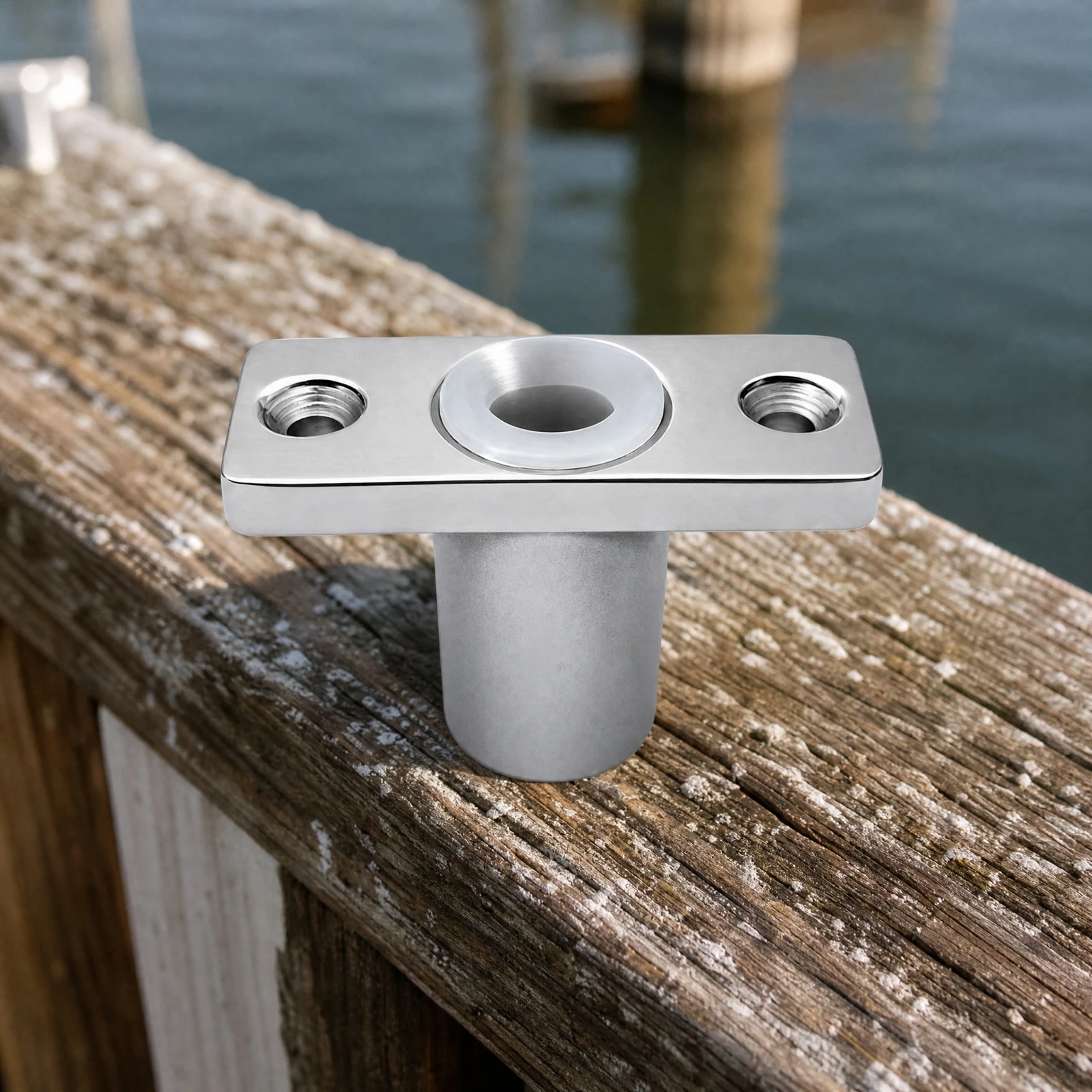 Marine Oarlock Base Mounting Bracket Corrosion-Resistant Stainless Steel Rowlock Oarlock Socket Deck Hardware Easy to Install
