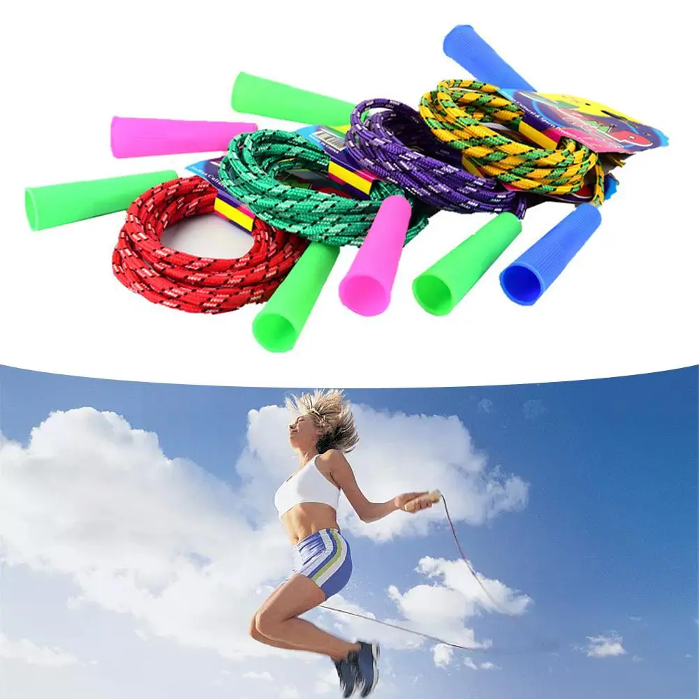 1 Pcs Children Jump Rope Cotton Glue Student Rope Cotton Jump Rope School Cloth Woven Rope Fitness Sport Fitness Pupil Jump Rope