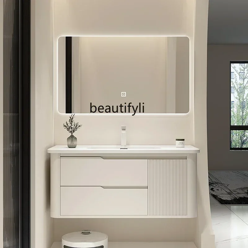 Bathroom Cabinet Combination Toilet Wash Sink Wash Basin Cream Wind Face Wash Basin Cabinet