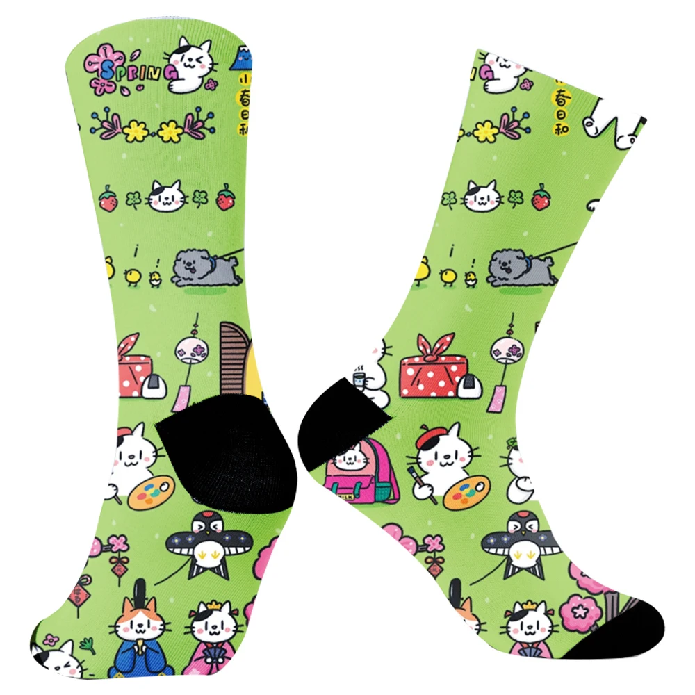 Calcetines de algodón peinado para monopatín, medias con estampado navideño, estilo Hip Hop, Harajuku, fruta, novedad de verano, 2024