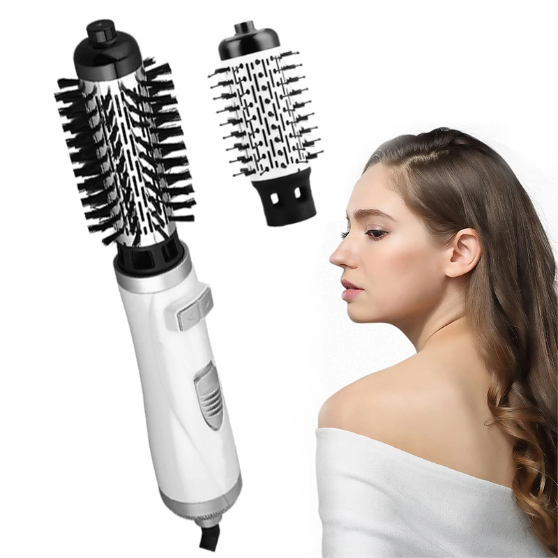 

3-in-1 Automatic Ionic Hair Styler with LED Temperature Display round Rotating Volumizer Hot Air Dryer Electric Power Source