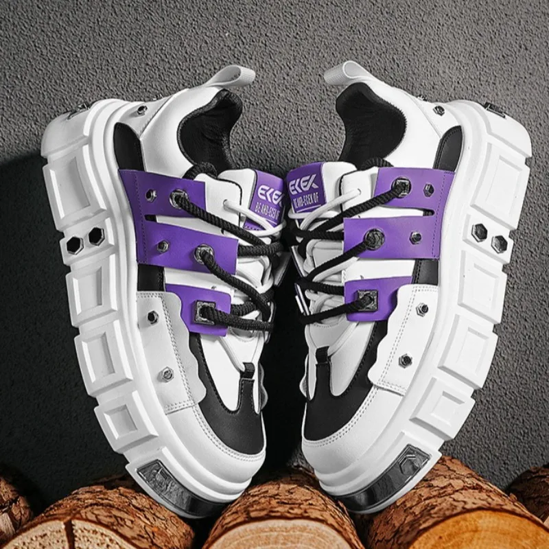 Shoes for Men High Quality Thick-soled Heightening Board Shoe Sneakers Fad Breathable Leather Sports Men Shoes Zapatillas Hombre