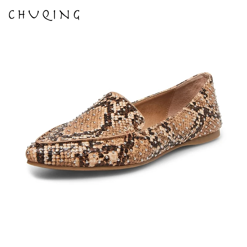 Women\'s Casual Flat Shoes Loafers Women Fashion Comfortable CHUQING Brand Serpentine Shoes Spring and Autumn Trend