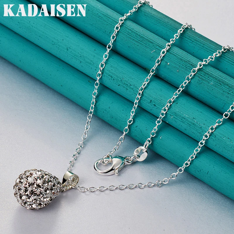 925 Sterling Silver Honeycomb 16/18/20/22/24/26/28/30 Inch Pendant Necklace For Women Wedding Party Fashion Jewelry