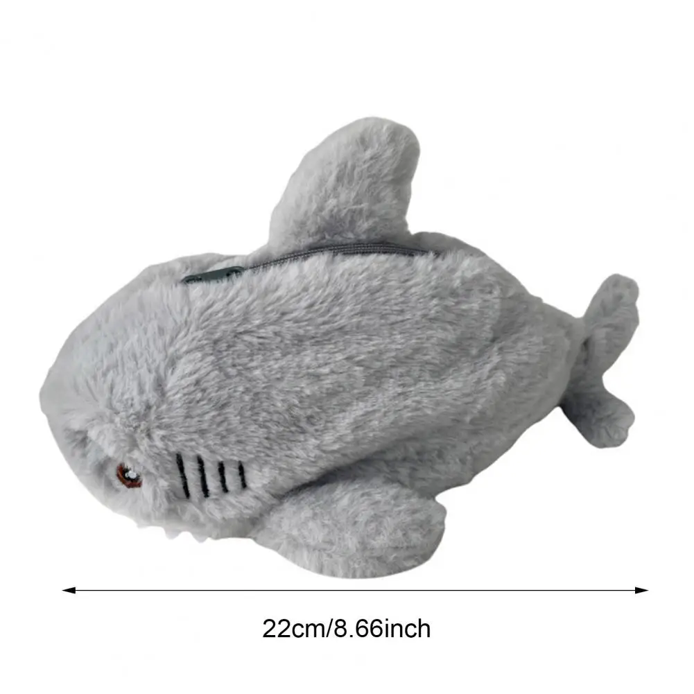 Hai Federmäppchen Plüsch Stoff Stifttasche Cartoon Tier Bleistiftbeutel Reißverschluss Make-up Tasche Student Künstlerbedarf Münzgeldbörse