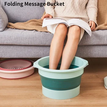 여행 휴대용 Footbath 가정용 접이식 발 담그는 양동이 송아지 높은 깊은 양동이 여단 마사지 Foldable 발 목욕  Best5