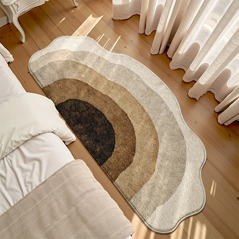 Wabi-Sabi Textured Premium Bedside Rug, Super Cashmere Tatami Floor Mat, Absorbent Anti-Slip Decor for Living Room Bedroom