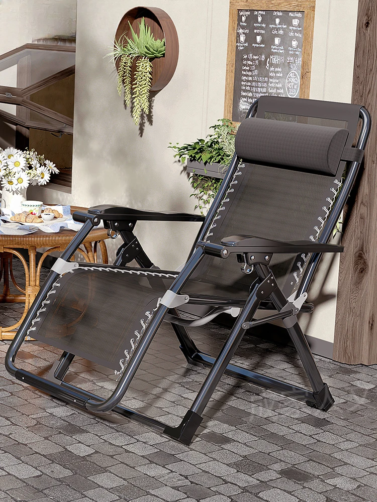 

Outdoor folding recliner camping portable lunch break recliner leisure camping backrest lying and sitting dual-purpose