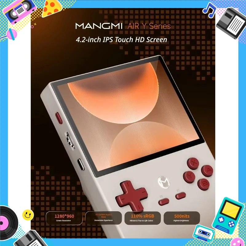 جهاز ألعاب محمول MANGMI AIR-Y Vertical Android Retro، مزود بشريحة Qualcomm، جهاز ألعاب صغير الحجم، هدية مثالية لمحبي الألعاب.