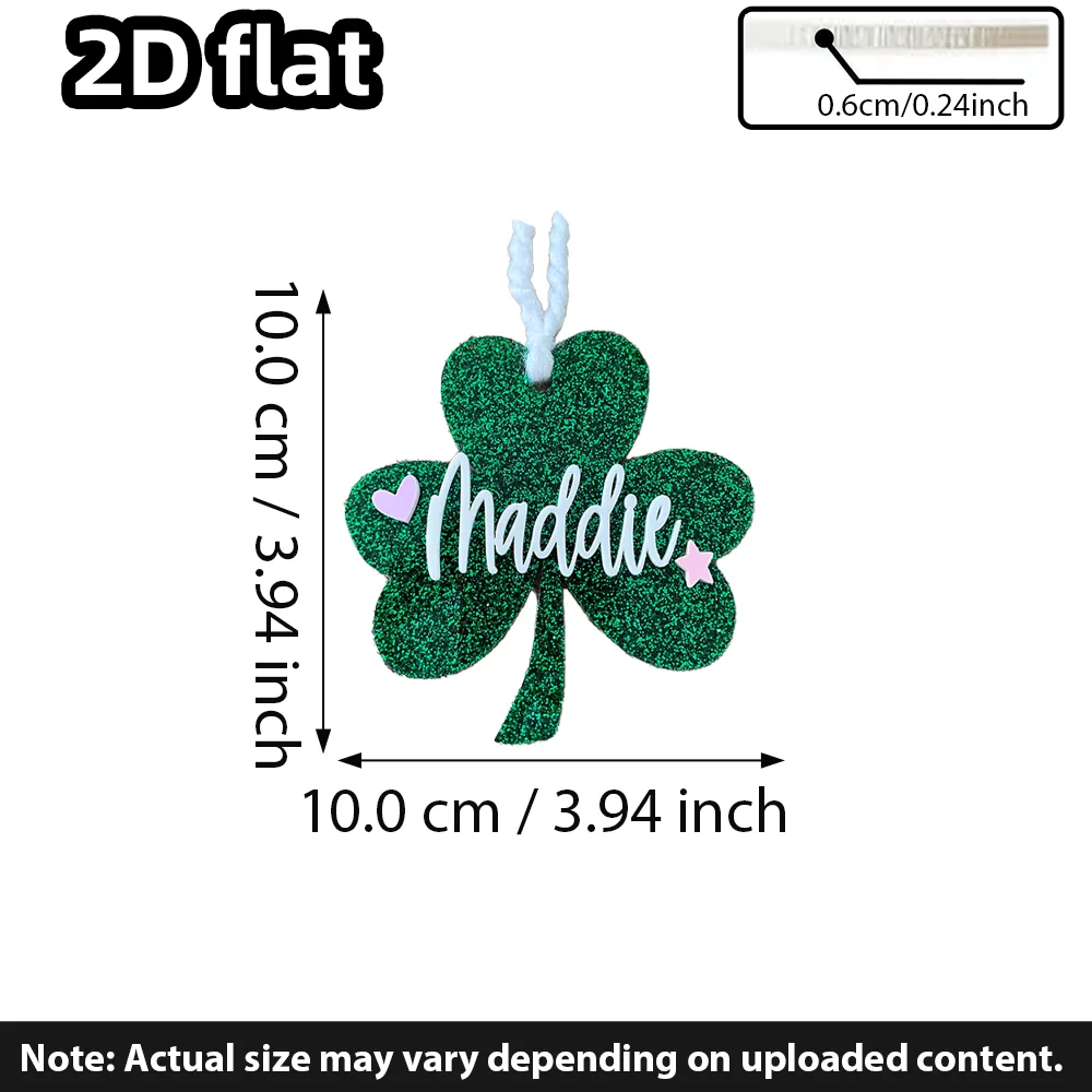 1PC Personalized Shamrock Clover Tag, St. Patrick’s Day Name Tag for Bags or Baskets, Custom Holiday Gift Tag