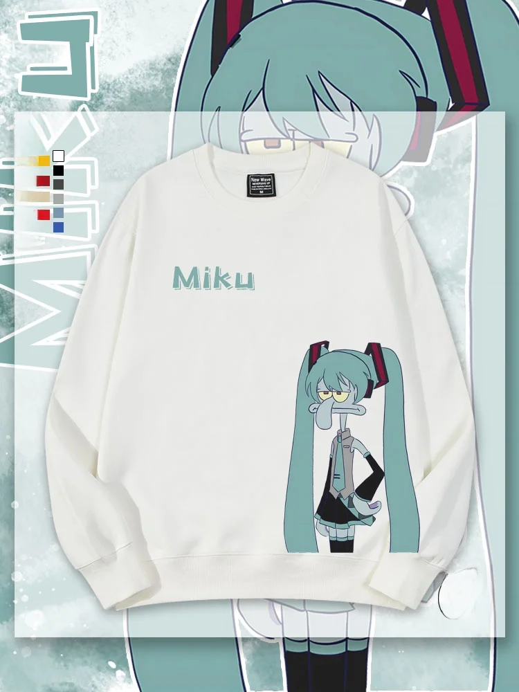 

ex Fce-lined Cartoon Hoodie Children's Wear Spring Autumn Winter Casual Loose Fit Print round Ne No-Button Jaet