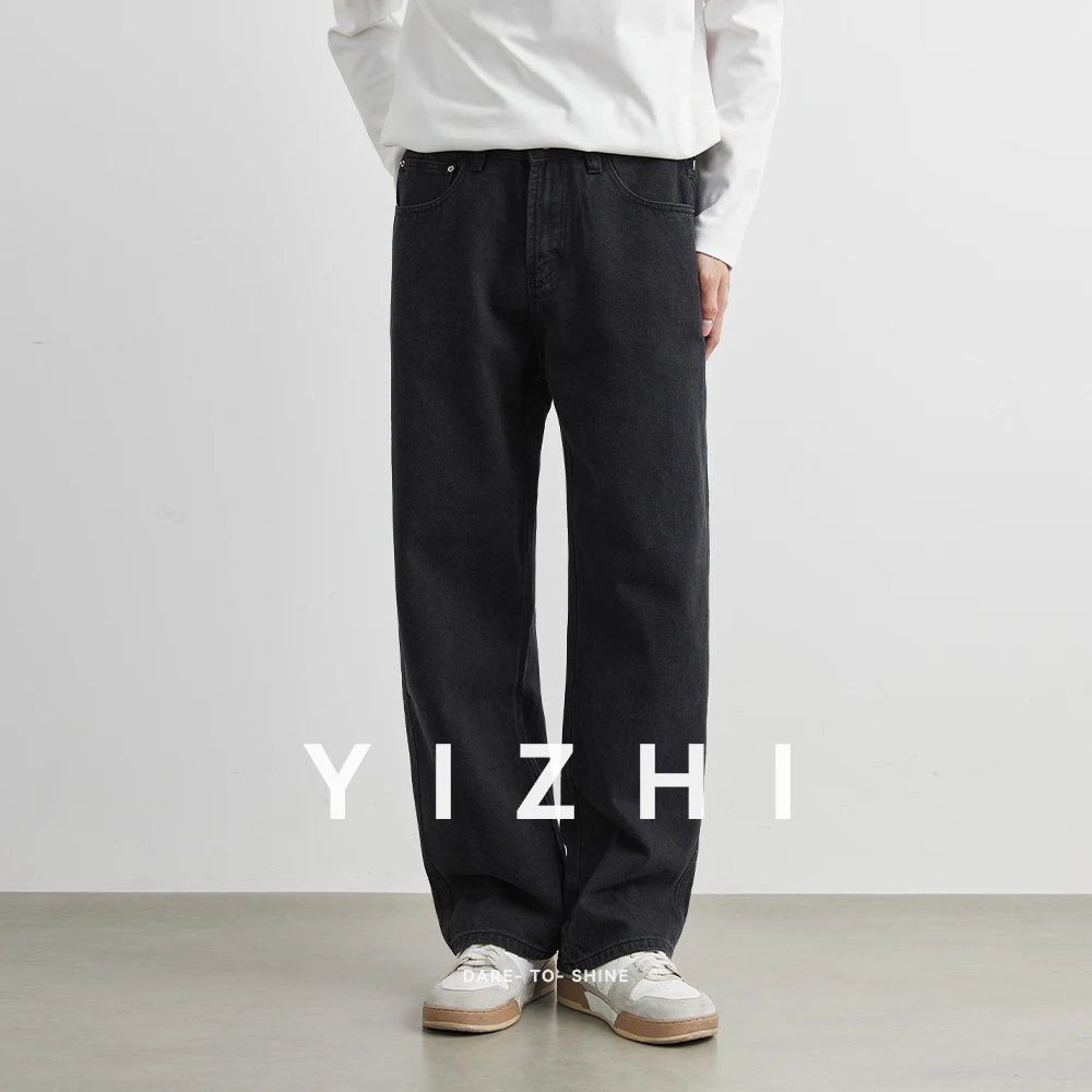 2025 New Autumn Jeans Men Black Casual Baggy Trousers Classic Straight Comfortable Wide Denim Trousers Male Brand Clothing