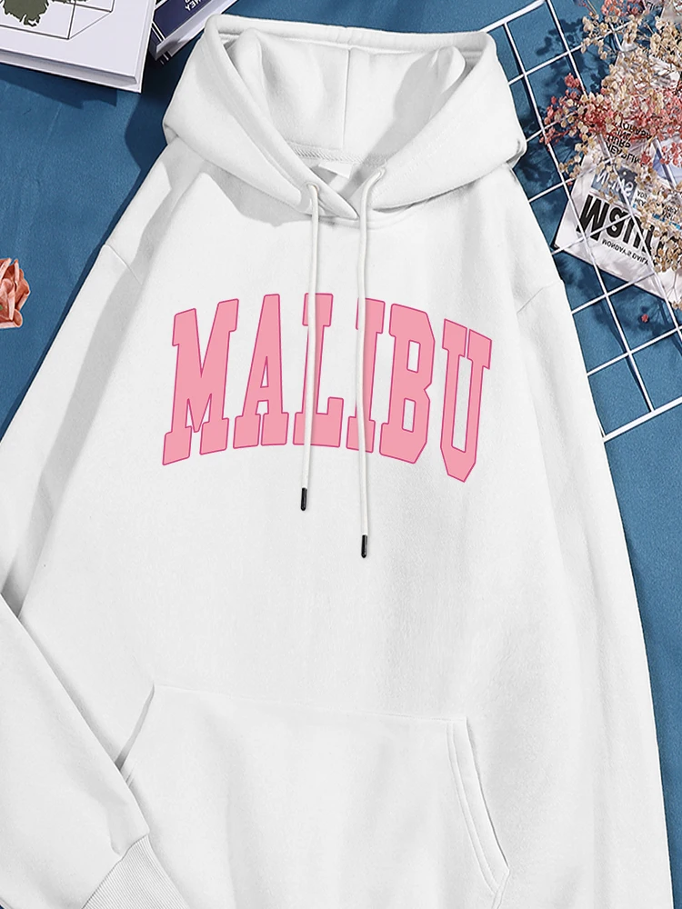 Malibu Pink Printed For Women Sweatshirt Harajuku Loose Tracksuit Causual Oversized Sport Shirts Unique Simple Comfy Clothing