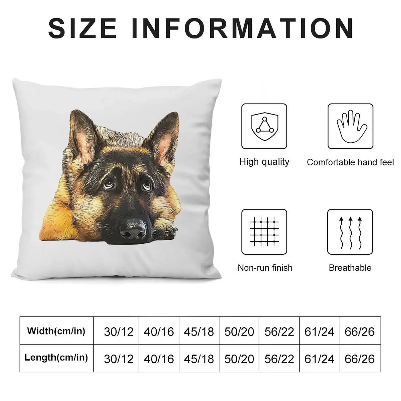 German Shepherd Looking Up Throw Pillow Decorative Cover For Living Room Sitting Cushion Christmas Throw Pillows Covers pillow