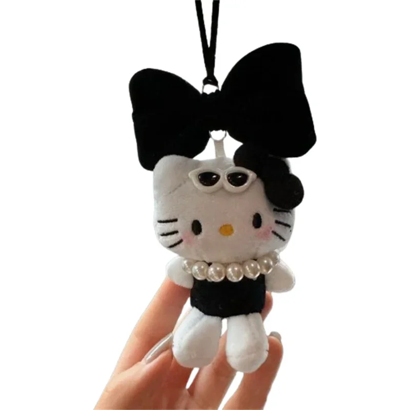 Kawaii Sanrio Hello Kitty Car Pendant Keychain Anime Black Kitty Women Doll Bags Keyring Cute Children Keychians Christmas Gifts