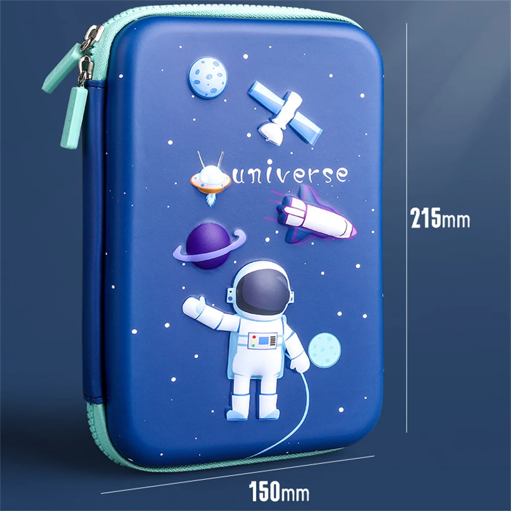 Imagem -03 - Estojo de Lápis Multifuncional de Grande Capacidade Papelaria de Armazenamento Bonito Material Escolar Desenho Animado Astronauta Padrão Presente