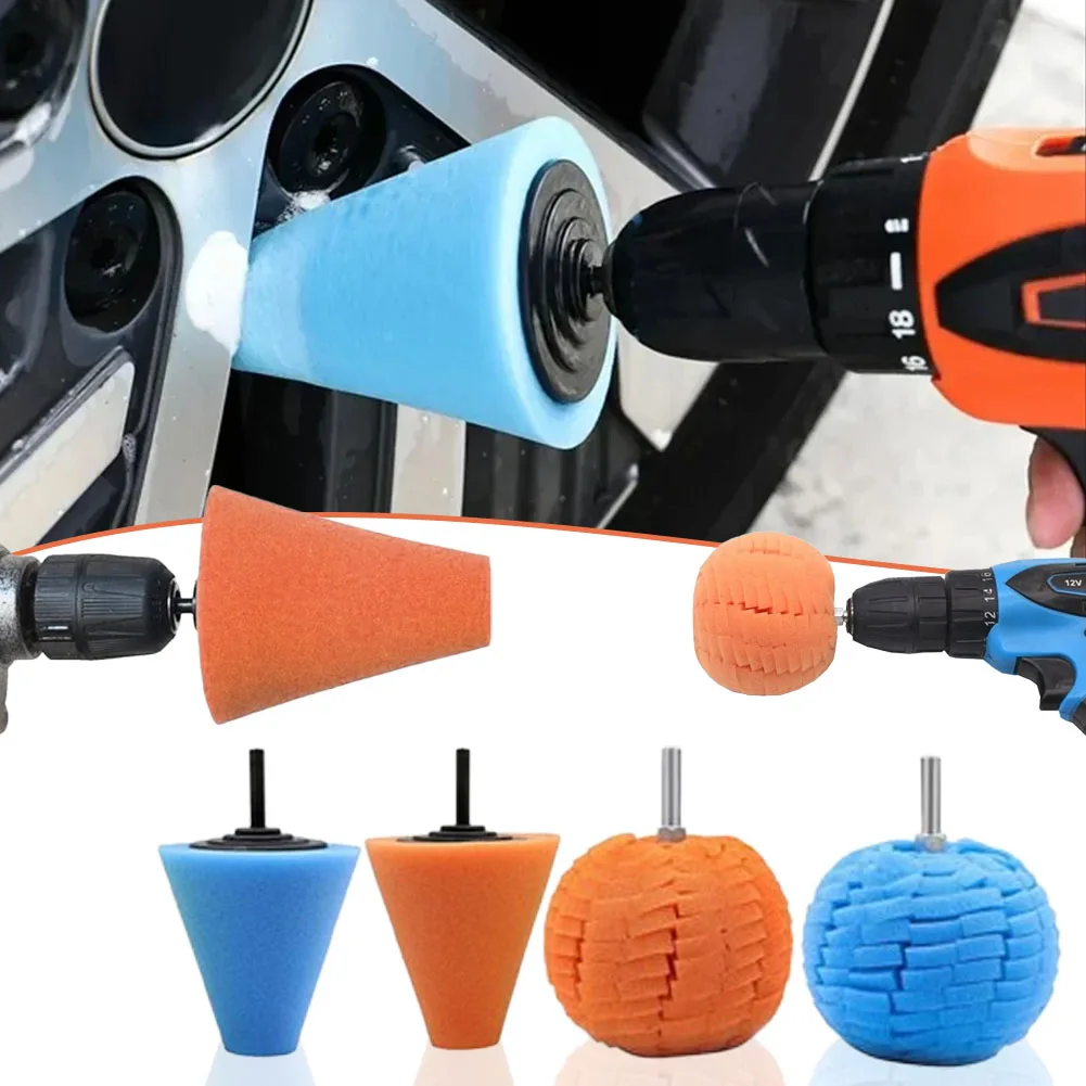 1-10PCS Car Hub Polishing Sponge Grinding Head Conical Sponge Wheel Metal Plastic Grinding Tool Auto Rim Cleaning Accessories