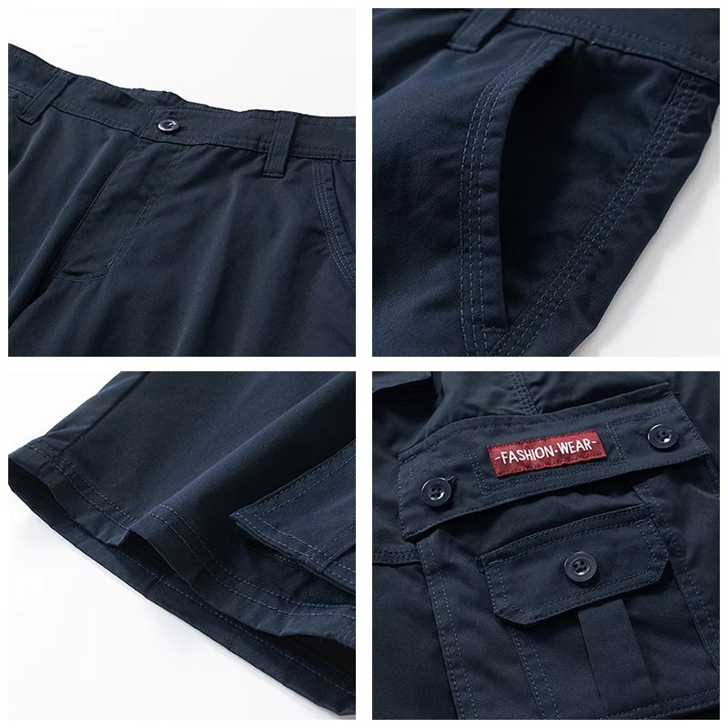 Neue Männer Casual Shorts Outdoor Lose Mode Mehrere Taschen Cargo-Shorts Sommer Einfachheit Solide Komfort Sport Shorts Männer